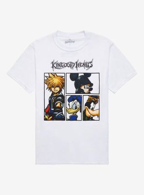 Kingdom Hearts Party Grid Boyfriend Fit Girls T-Shirt
