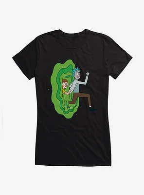 Rick And Morty Portal Run Girls T-Shirt