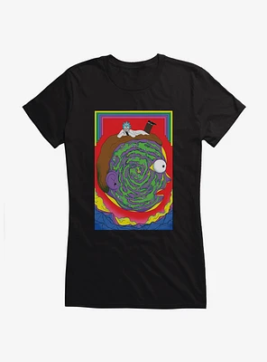 Rick And Morty Portrait Maze Girls T-Shirt