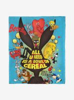 Looney Tunes Bowl Of Cereal Throw Blanket