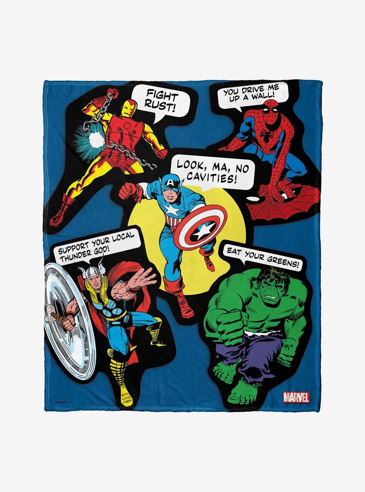 Marvel Future Fight Avengers Stickers Throw Blanket