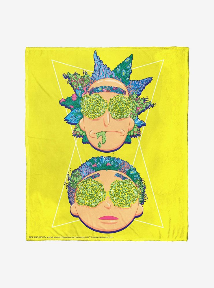 Rick And Morty Flora Head Throw Blanket