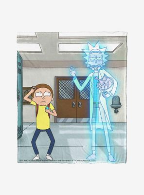 Rick And Morty Hologram Chicken Throw Blanket