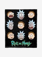 Rick And Morty Talking Heads Throw Blanket