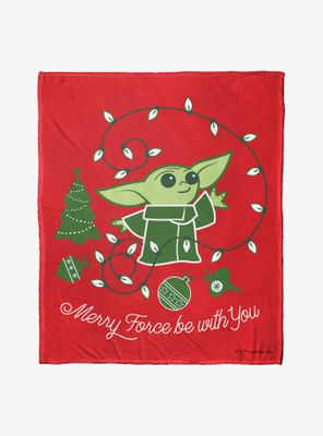Star Wars The Mandalorian Merry Force Throw Blanket