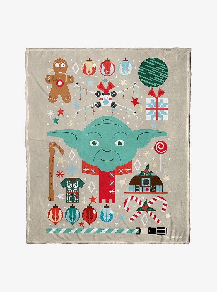 Star Wars Yoda Xmas Throw Blanket