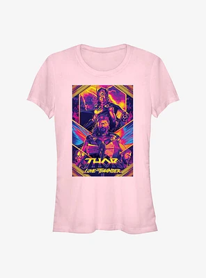 Marvel Thor: Love and Thunder Neon Poster Girls T-Shirt