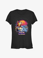 Marvel Thor: Love and Thunder Synthwave Sunset Girls T-Shirt