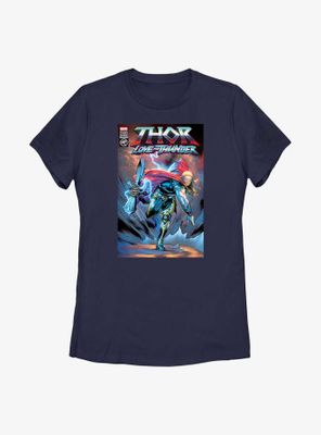 Marvel Thor: Love And Thunder Stormbreaker Throw Comic Cover Womens T-Shirt