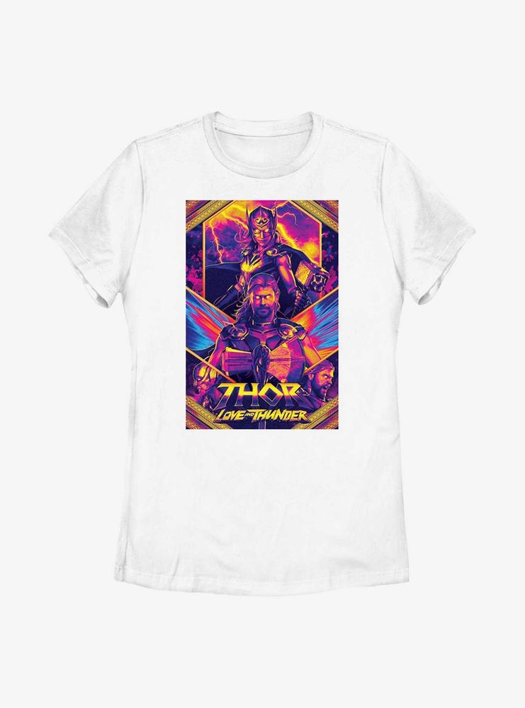 Marvel Thor: Love And Thunder Neon Poster Womens T-Shirt