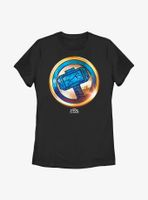 Marvel Thor: Love And Thunder Mjolnir Gold Womens T-Shirt