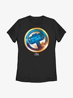 Marvel Thor: Love And Thunder Mjolnir Gold Womens T-Shirt