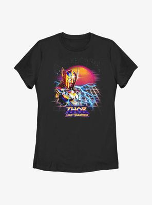 Marvel Thor: Love And Thunder Synthwave Sunset Womens T-Shirt