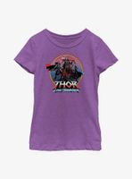 Marvel Thor: Love And Thunder Asgardians Circle Badge Youth Girls T-Shirt