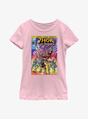 Marvel Thor: Love And Thunder For Asgard Comic Cover Youth Girls T-Shirt