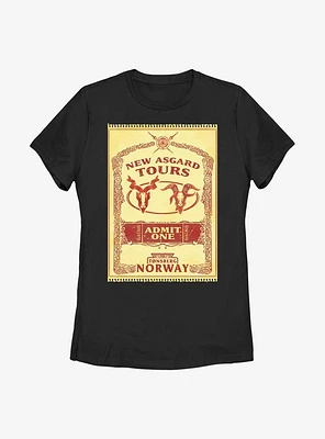 Marvel Thor: Love And Thunder New Asgard Tours Poster Womens T-Shirt