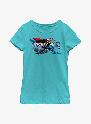 Marvel Thor: Love And Thunder Dashing Mighty Thor Youth Girls T-Shirt