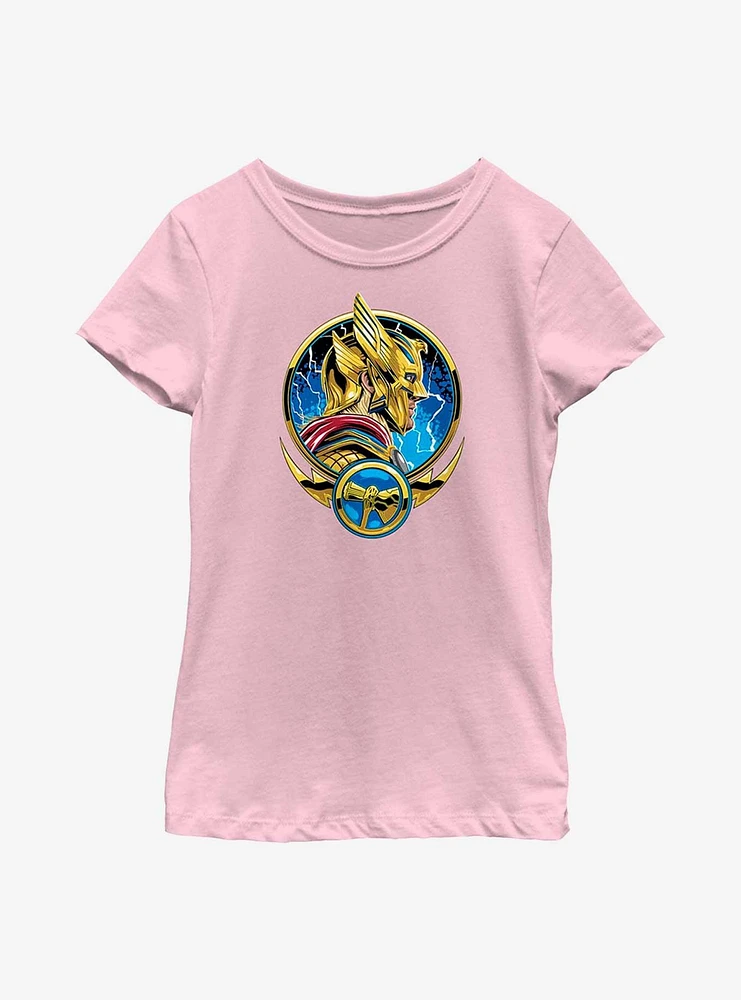 Marvel Thor: Love And Thunder Comic Circle Badge Youth Girls T-Shirt
