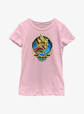 Marvel Thor: Love And Thunder Comic Circle Badge Youth Girls T-Shirt
