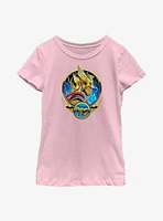Marvel Thor: Love And Thunder Comic Circle Badge Youth Girls T-Shirt