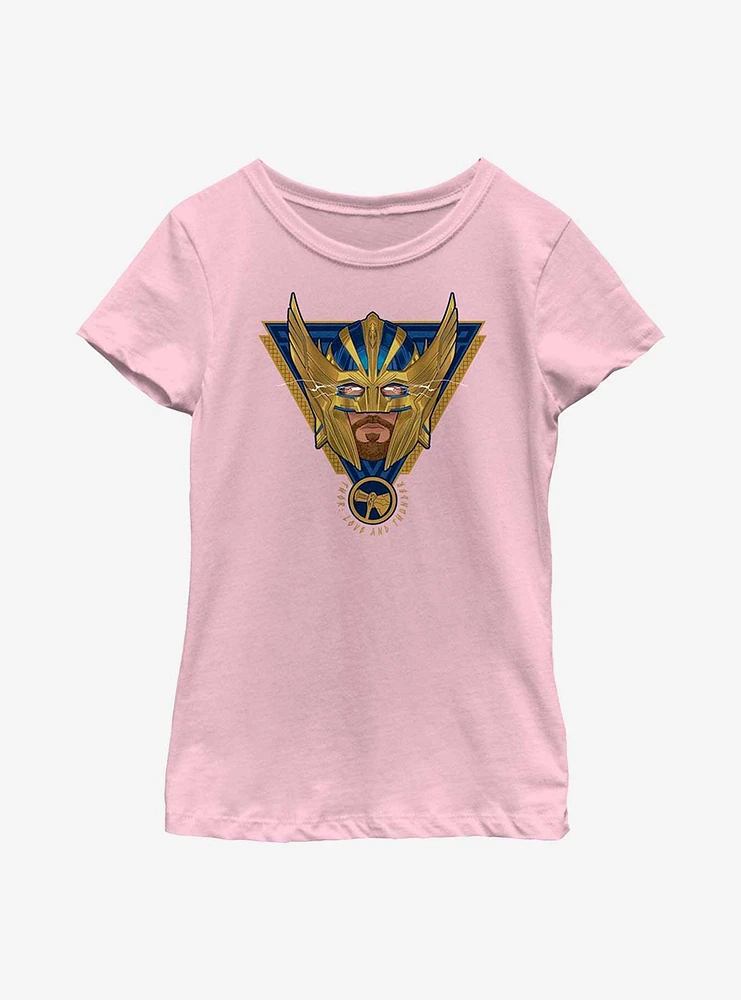 Marvel Thor: Love And Thunder Electric Triangle Badge Youth Girls T-Shirt