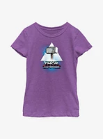 Marvel Thor: Love And Thunder Mjolnir Triangle Badge Youth Girls T-Shirt