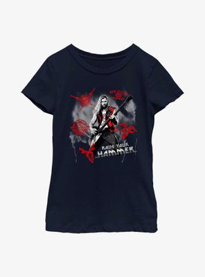 Marvel Thor: Love And Thunder Rock God Raise Your Hammer Youth Girls T-Shirt