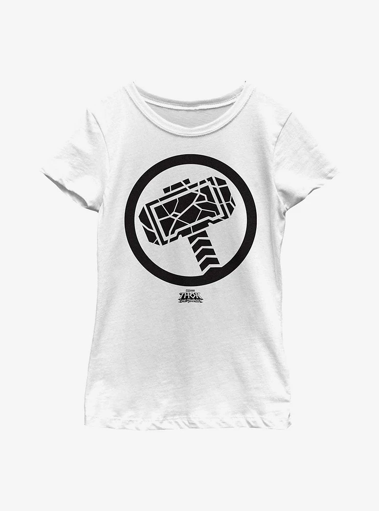 Marvel Thor: Love And Thunder Mjolnir Black Youth Girls T-Shirt