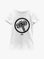 Marvel Thor: Love And Thunder Mjolnir Black Youth Girls T-Shirt