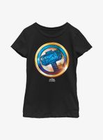 Marvel Thor: Love And Thunder Mjolnir Gold Youth Girls T-Shirt