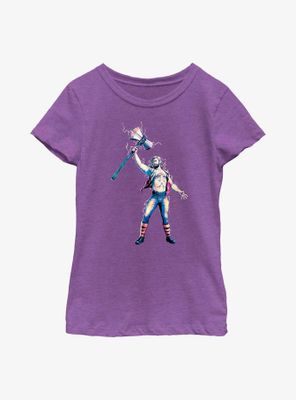 Marvel Thor: Love And Thunder Stormbreaker Salute Youth Girls T-Shirt