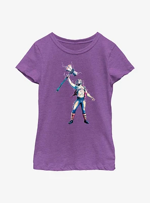 Marvel Thor: Love And Thunder Stormbreaker Salute Youth Girls T-Shirt