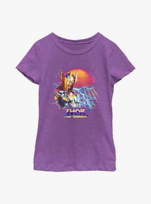 Marvel Thor: Love And Thunder Synthwave Sunset Youth Girls T-Shirt