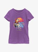 Marvel Thor: Love And Thunder Synthwave Sunset Youth Girls T-Shirt