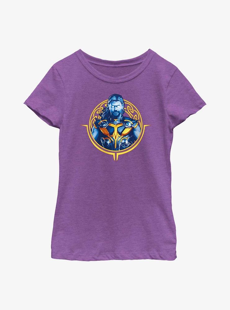 Marvel Thor: Love And Thunder Circle Badge Youth Girls T-Shirt