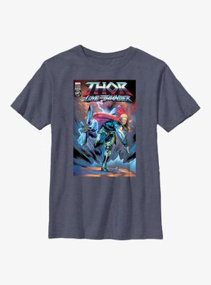 Marvel Thor: Love And Thunder Stormbreaker Throw Comic Cover Youth T-Shirt