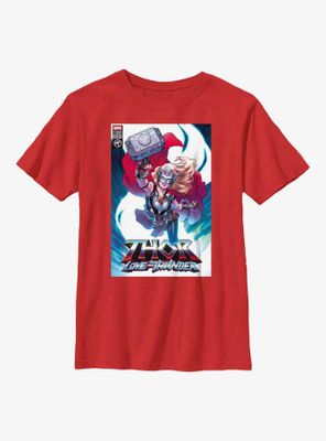 Marvel Thor: Love And Thunder Mighty Thor Comic Cover Youth T-Shirt