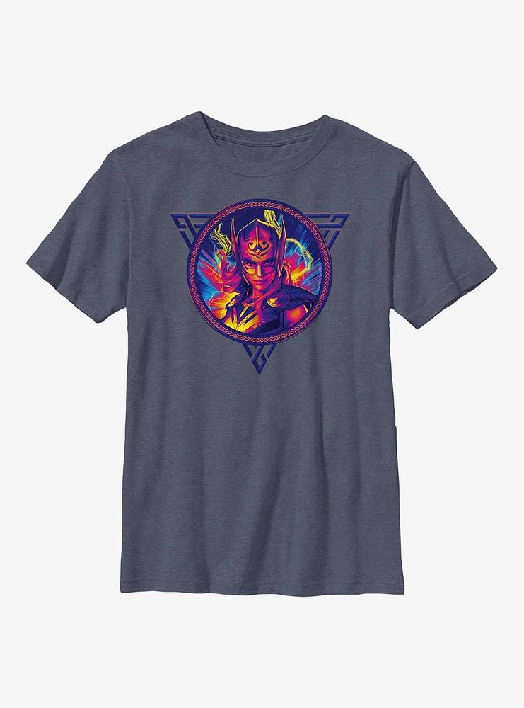 Marvel Thor: Love And Thunder Mighty Thor Portrait Badge Youth T-Shirt