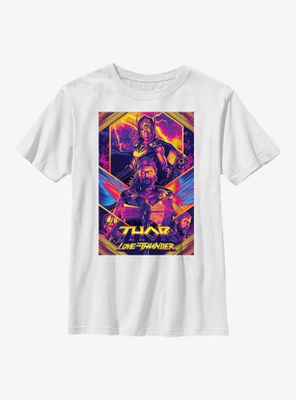 Marvel Thor: Love And Thunder Neon Poster Youth T-Shirt