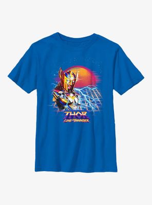 Marvel Thor: Love And Thunder Synthwave Sunset Youth T-Shirt