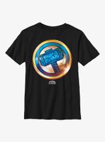 Marvel Thor: Love And Thunder Mjolnir Gold Youth T-Shirt