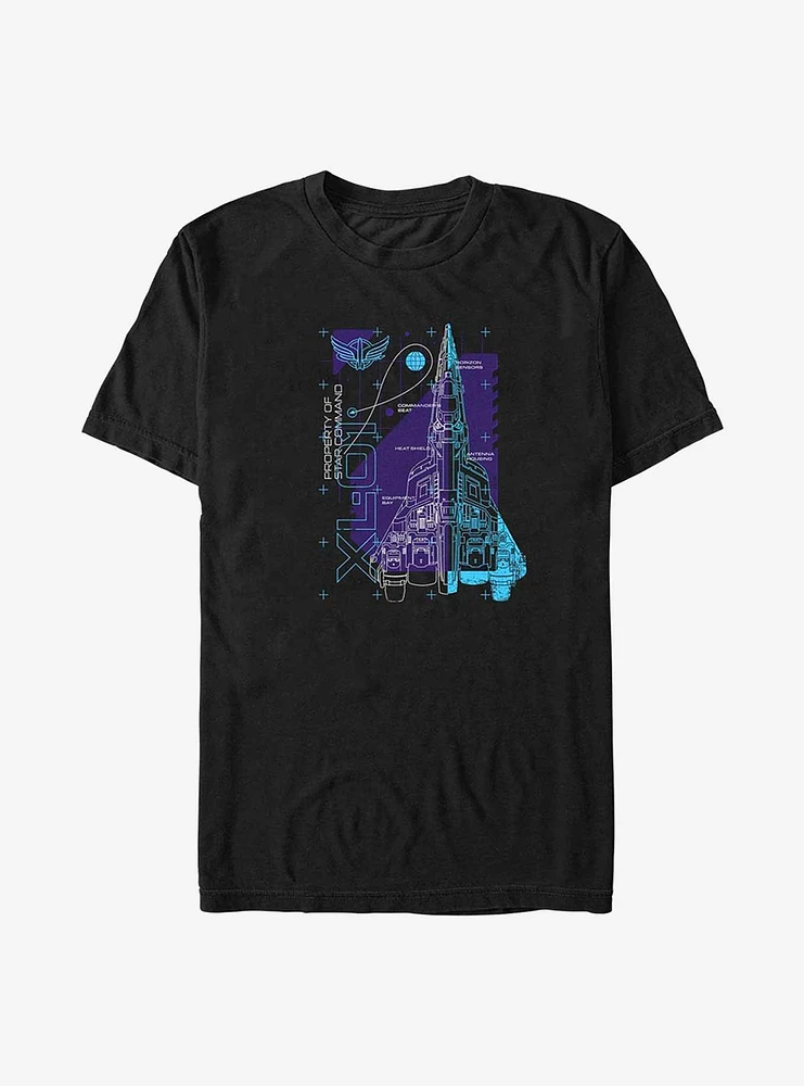 Disney Pixar Lightyear Ship Schematic T-Shirt