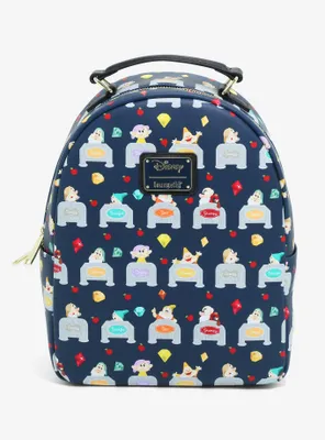 Loungefly Disney Snow White and the Seven Dwarves Beds Allover Print Mini Backpack - BoxLunch Exclusive