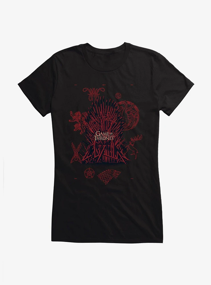 Game Of Thrones Blood Stained Throne Girls T-Shirt