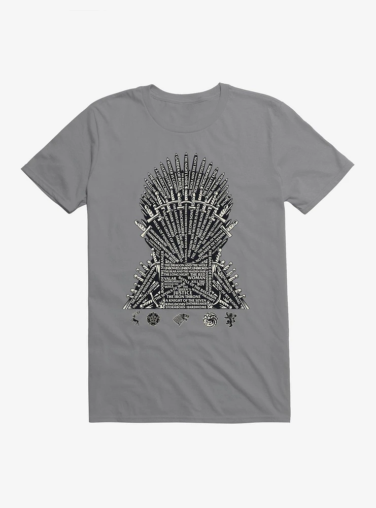 Game Of Thrones Episode Names Throne T-Shirt