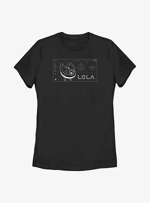 Star Wars Obi-Wan Kenobi Lola Droid Schematic Womens T-Shirt