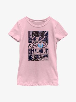 Star Wars Obi-Wan Kenobi Battle Comic Panels Youth Girls T-Shirt