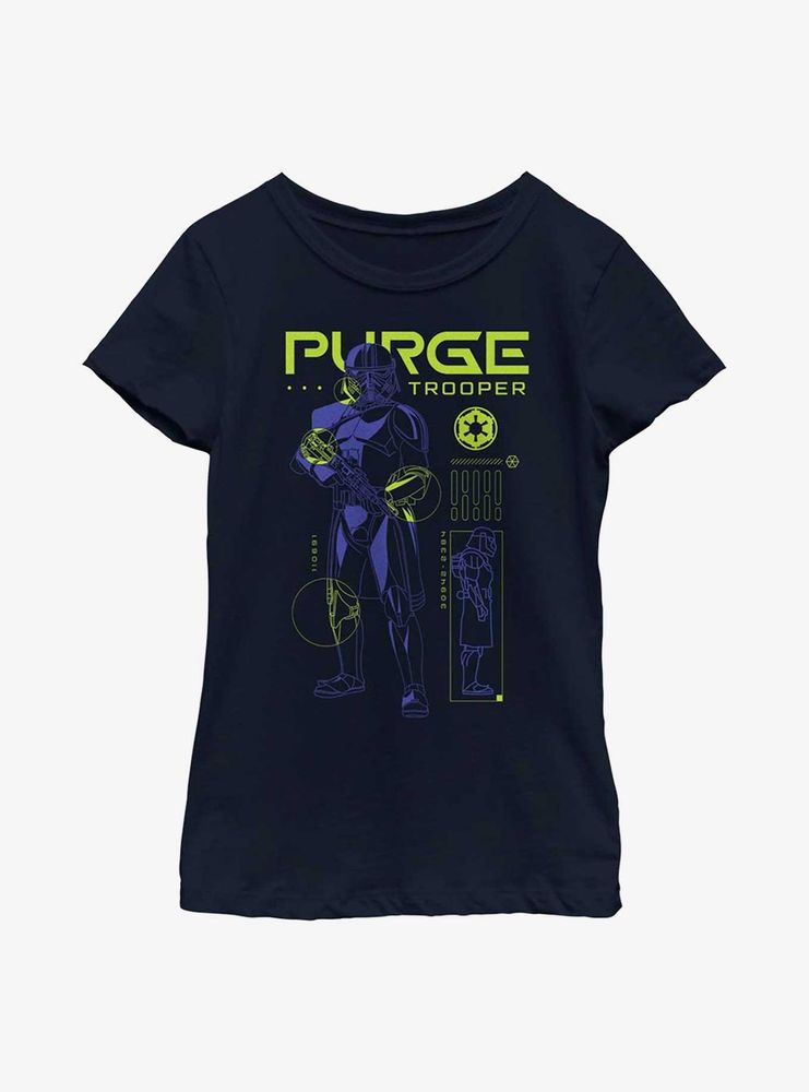 Star Wars Obi-Wan Kenobi Purge Trooper Schematic Youth Girls T-Shirt