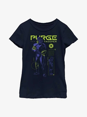 Star Wars Obi-Wan Kenobi Purge Trooper Schematic Youth Girls T-Shirt