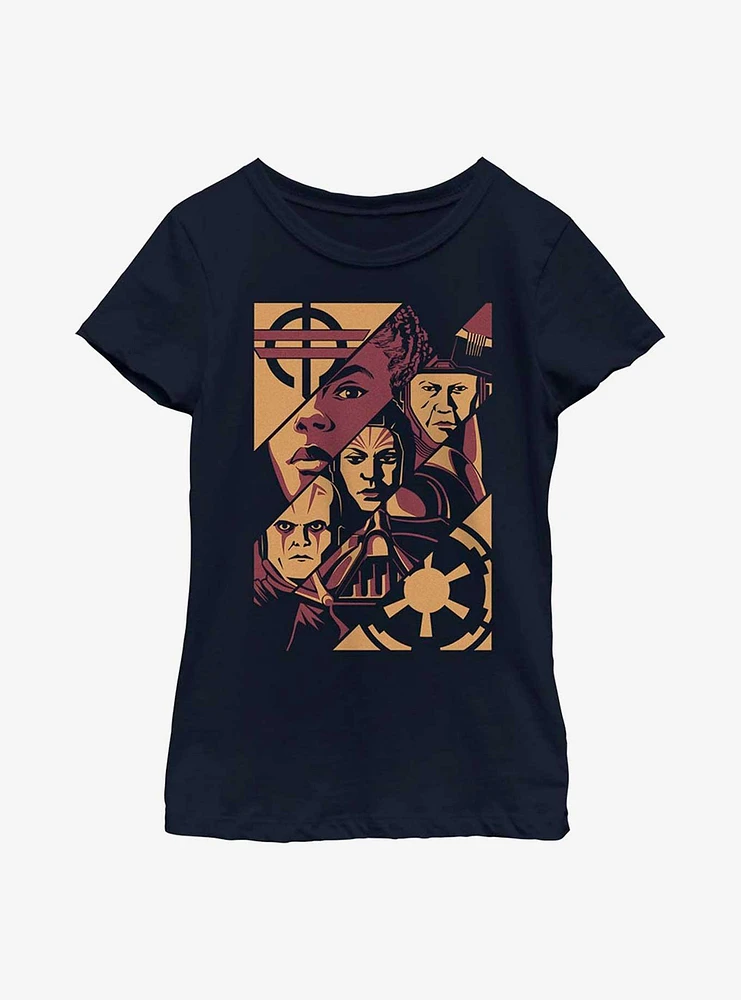 Star Wars Obi-Wan Kenobi Split Panels Youth Girls T-Shirt